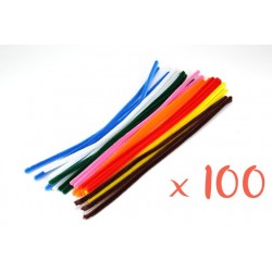chenillas de colores brillantes - ø 6 mm - 30 cm - juego de 100 piezas