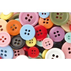 boutons ronds en plastique - couleurs assorties - 300 pièces