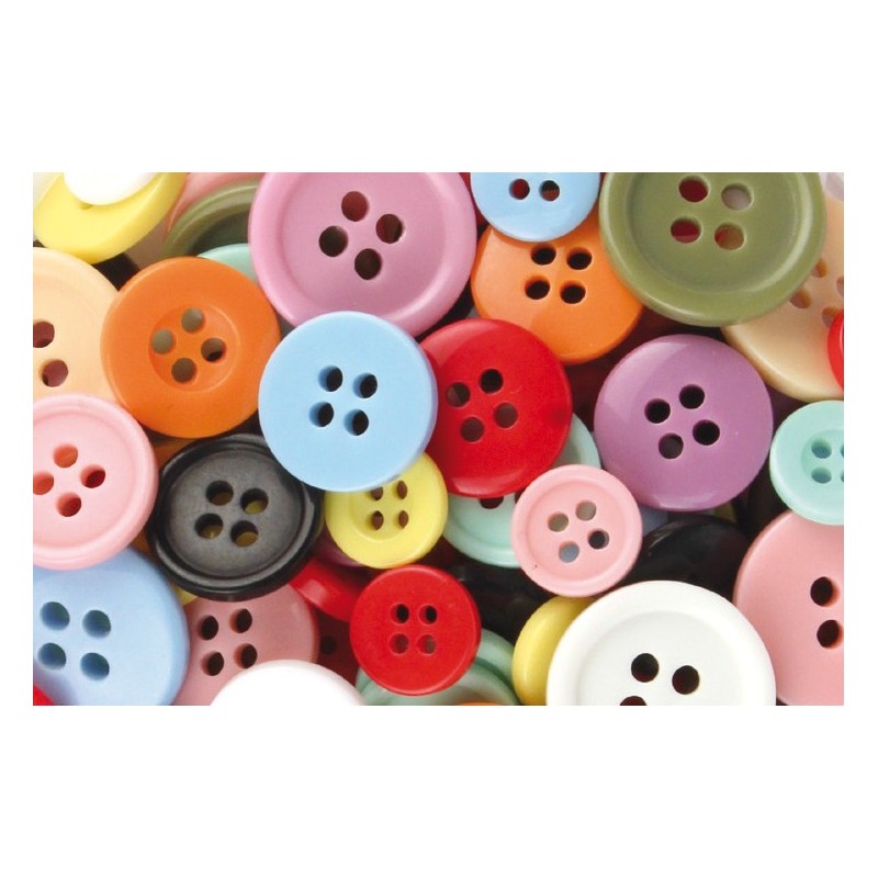 round plastic buttons - assorted colors - 300 pieces