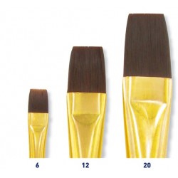 Set di 3 pennelli piatti con setole sintetiche: N ° 6, 12 e 20