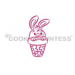 stencil conejito en una olla - Cookie Countess
