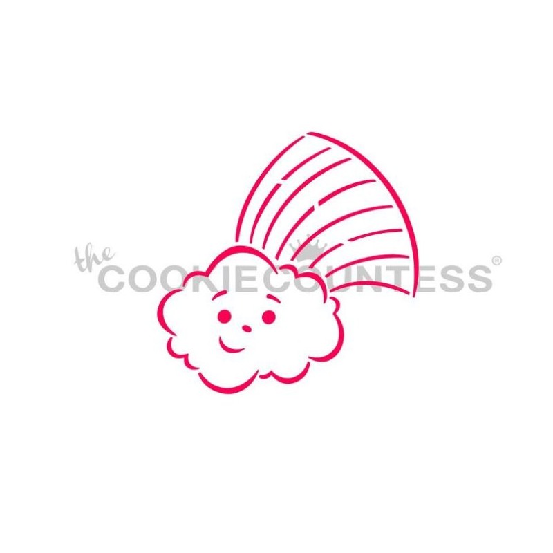 stencil nuage arc-en-ciel PYO - Cookie Countess