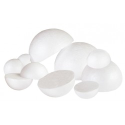 half-balls assorted polystyrene set - 24 pieces - 4 - 6 and 10 cm