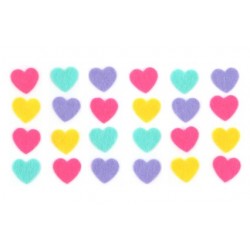 Pegatinas de fieltro corazón colores surtidos - 1.8 x 1.7 cm - 24 piezas