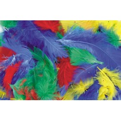 feathers - bright colors - 6 to 10 cm - 270 pieces