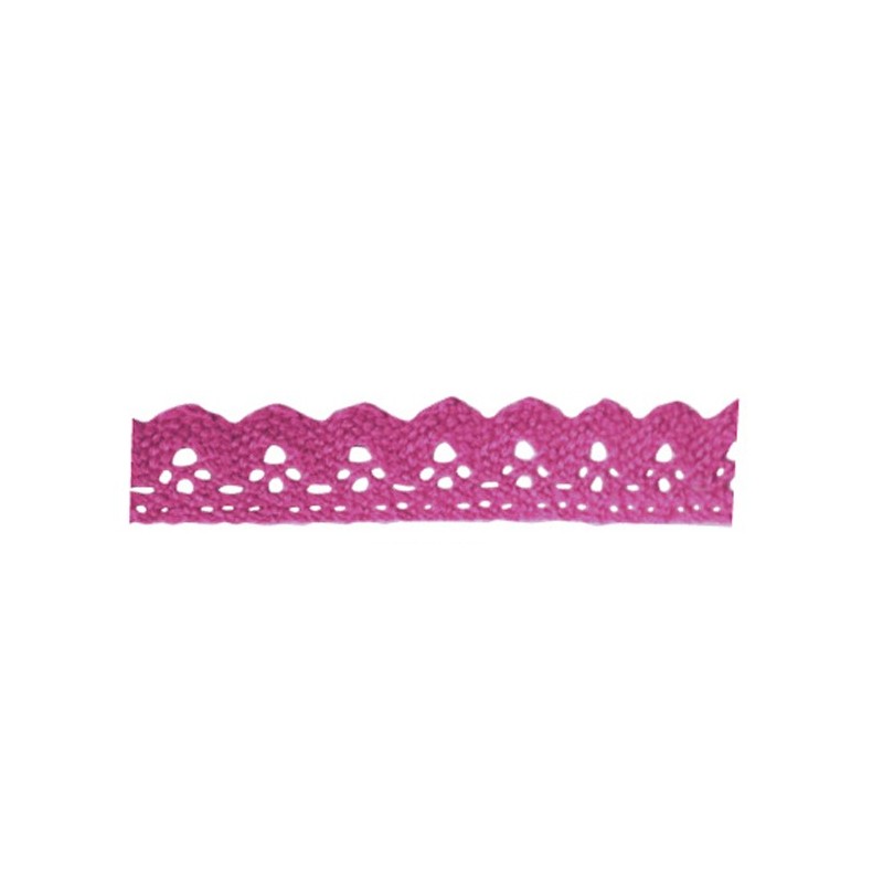 fuschia self-adhesive cotton lace ribbon