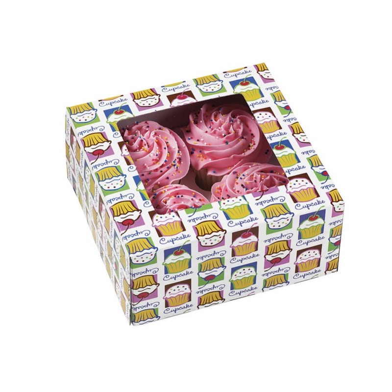 box 4 cupcake & insert - "cielo" - 3 pieces - Wilton