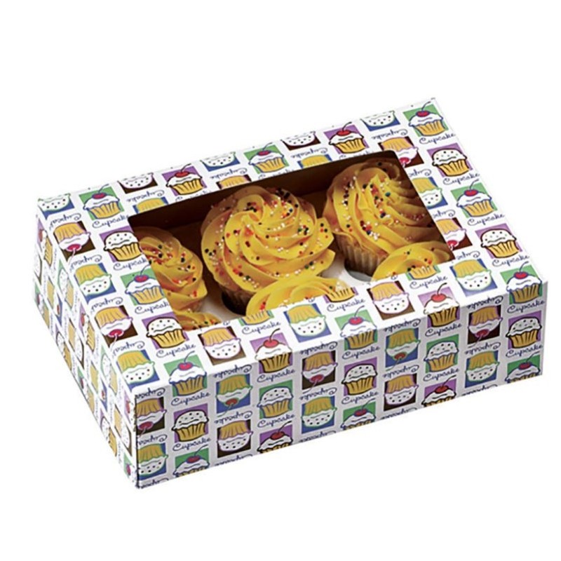 box 6 cupcake & insert - "cielo" - 2 pieces - Wilton