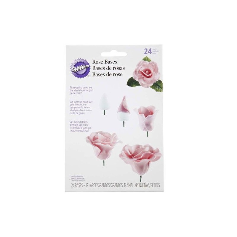 24 basi in plastica per rosa - Wilton