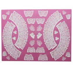 Butterflies - 3D lace mat cupcake wrapper - Claire Bowman