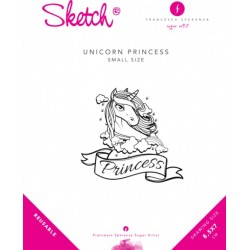 stencil unicornio princesa - 13 x 14cm - Francesca Speranza