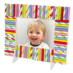 set of 100 cardboard straws - Ø 5 mm x 19,5 cm - bright colors