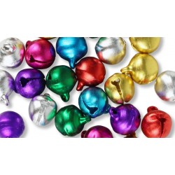 assorted color bells - ø 1 cm - set of 30 pieces