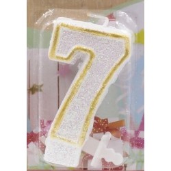 gold number 7 candle