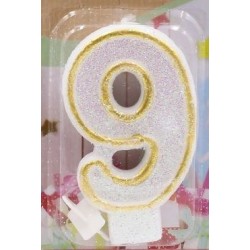 gold number 9 candle