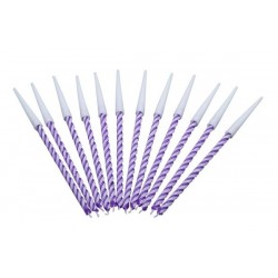 12 purple colored spiral candles