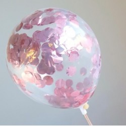 mini ballon confetti - rose or métallique - 2 pièces