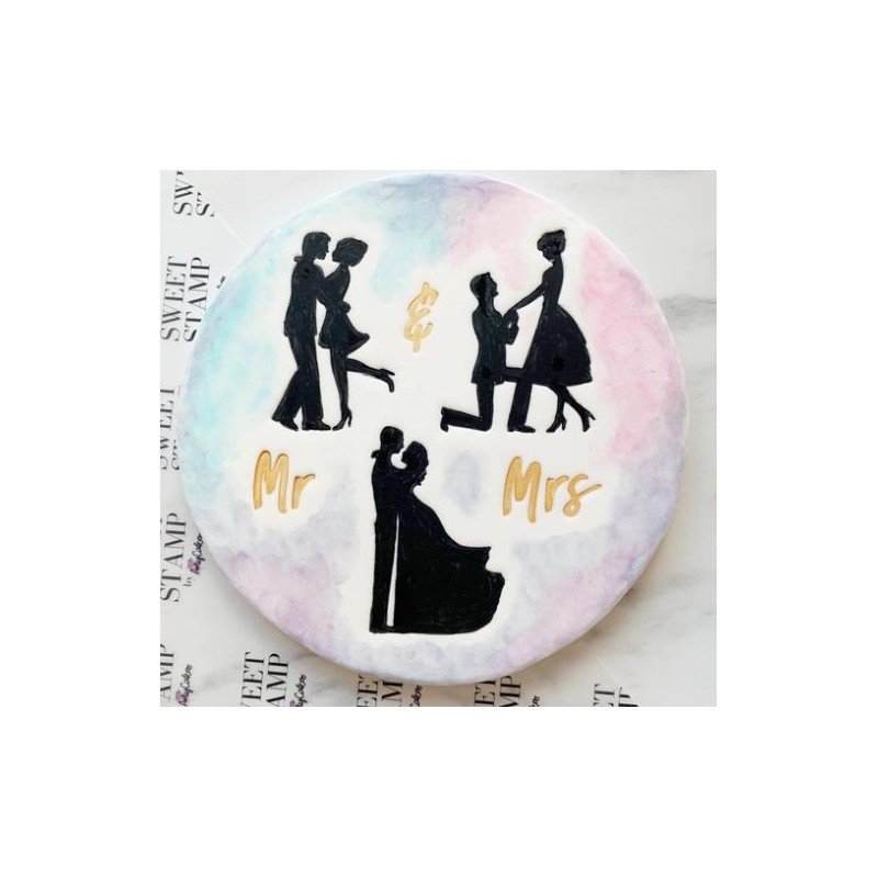 "Couple Silhouette Elements" / Paar Silhouette Druckersatz - Sweet Stamp Amycakes