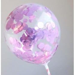 mini globos de confeti - rosa metálico - 2 piezas
