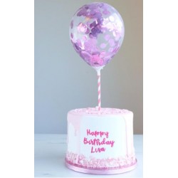 mini confetti balloons - pink metallic - 2pk