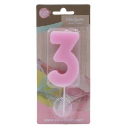 number 3 candle