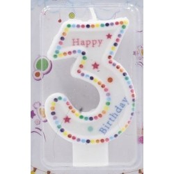 number 3 candle Happy Birthday
