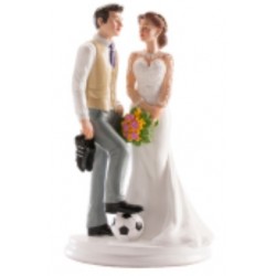 figurita pareja boda "El fútbol - 20cm
