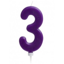 giant number 3 candle - 15 cm