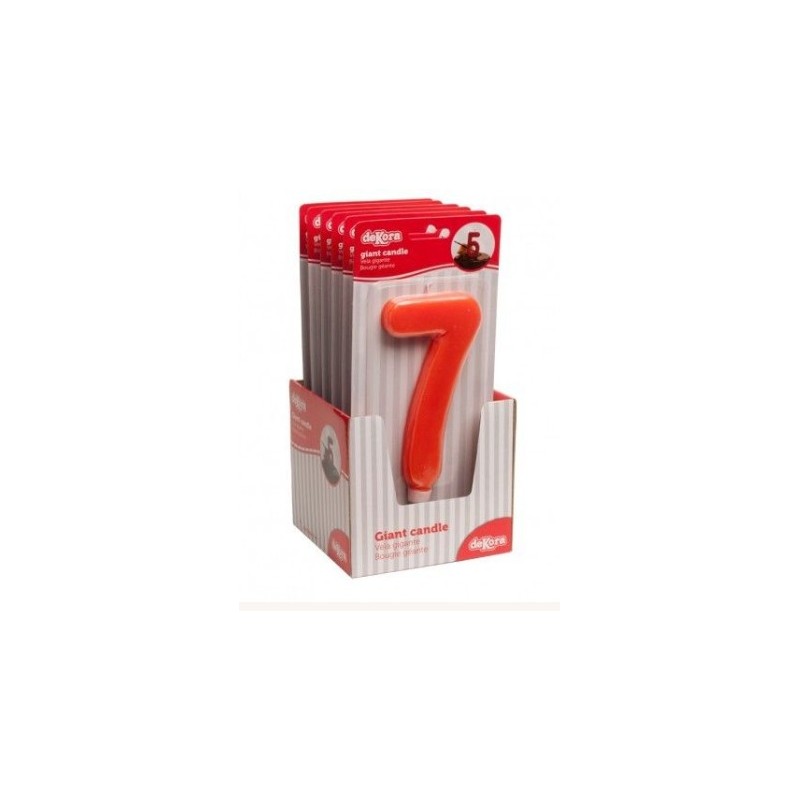 giant number 7 candle - 15 cm