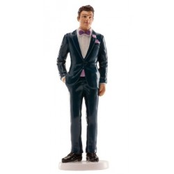 wedding figurine - man - blue suit - 16 cm