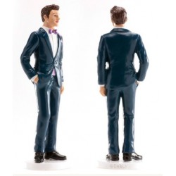 wedding figurine - man - blue suit - 16 cm