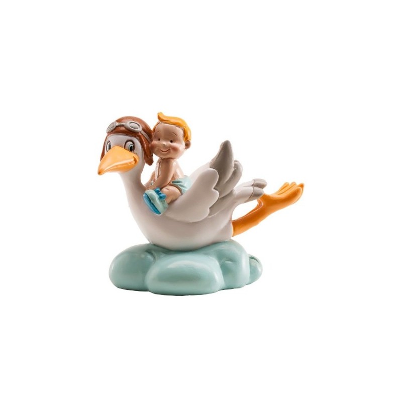 Figurine - stork - blue - 10 cm