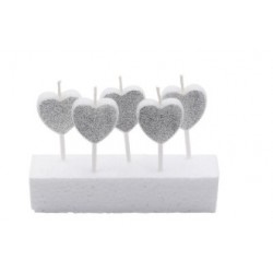 candles - hearts - silver