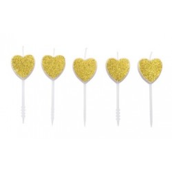 candles - hearts - gold