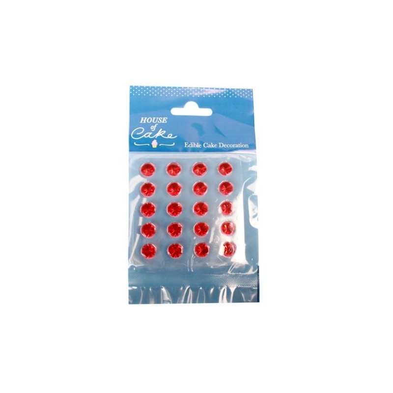 jelly diamonds / diamants comestibles - ruby / rouge rubis - 20 pces - House of Cake