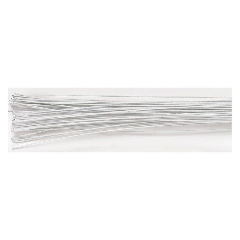 50 florist wires - 28 white - Decora