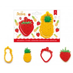 set 2 cookie cutter "pineapple & strawberry" - Decora