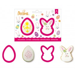 set 2 cookie cutter "egg and bunny face" - Decora