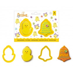 set 2 cookie cutter "chick and bell" - Decora