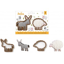set 2 cookie cutter "donkey and sheep" - Decora