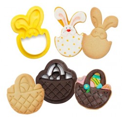 set 2 cookie cutter "basket and bunny" - Decora