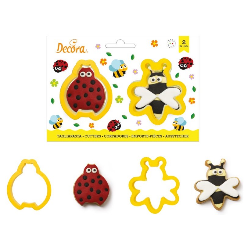 set 2 cookie cutter "ladybug and bee" - Decora