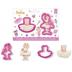 set 2 cookie cutter "ballerina and tutu" - Decora