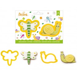set 2 cookie cutter "dragonfly and snail" - Decora