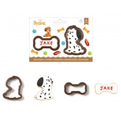 set 2 cookie cutter "dog and bone" - Decora