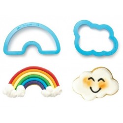 set 2 cookie cutter "rainbow and cloud" - Decora
