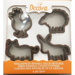 set 4 cookie cutter farm animals - Decora