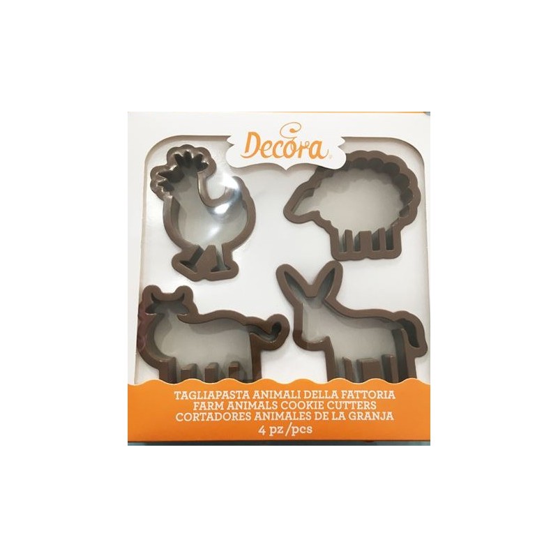 set 4 cookie cutter farm animals - Decora
