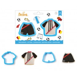 set 2 cookie cutter "soccer shorts and t-shirt" - Decora
