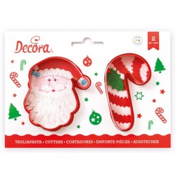 set 2 tagliapasta "babbo natale e candy cane" - Decora